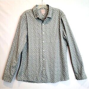 A-Frame Men's Shirt LG Modern Abstract Print Button-up Stretch Casual